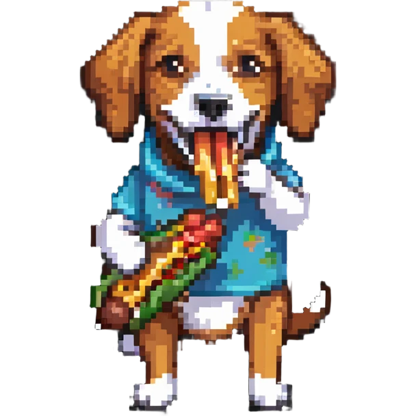 dog eating a sussy hot dog emoji