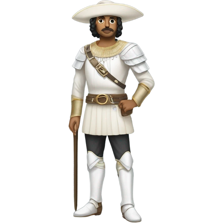 Conquistador all white ancestor full body emoji