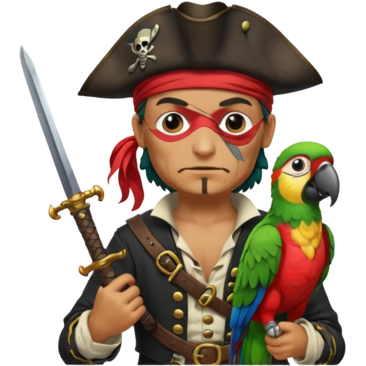 pirate and parrot emoji