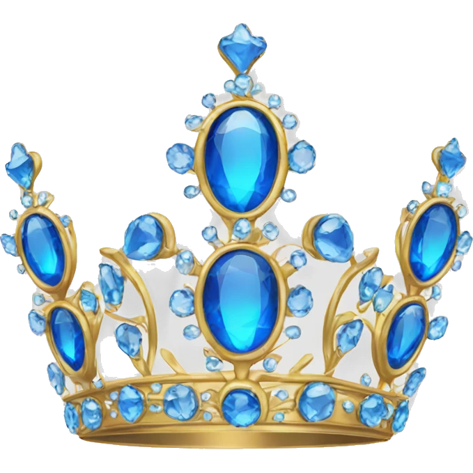 tiara with blue gems emoji