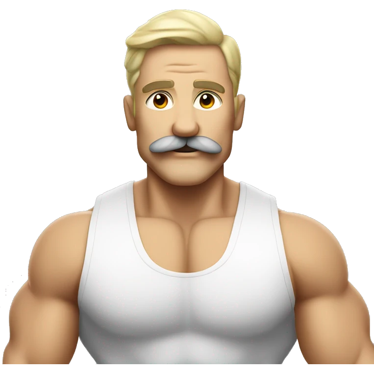 white bodybuilder with the mustache emoji