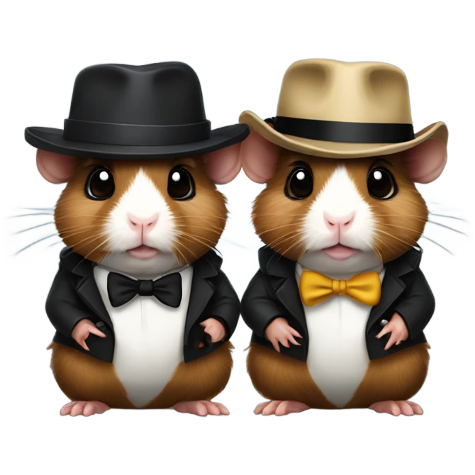 2 guinea pigs dressed as gangsters  emoji