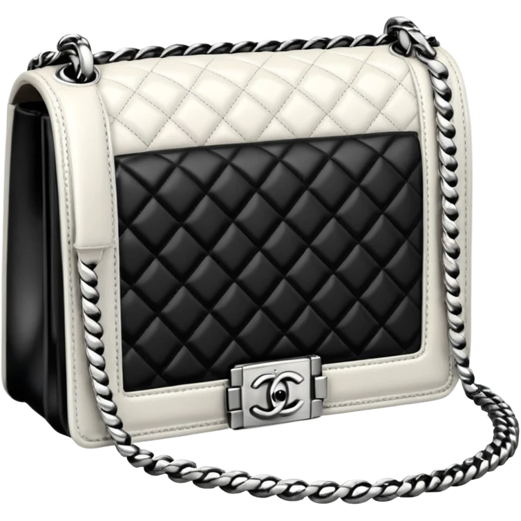 chanel black and white le boy bag emoji