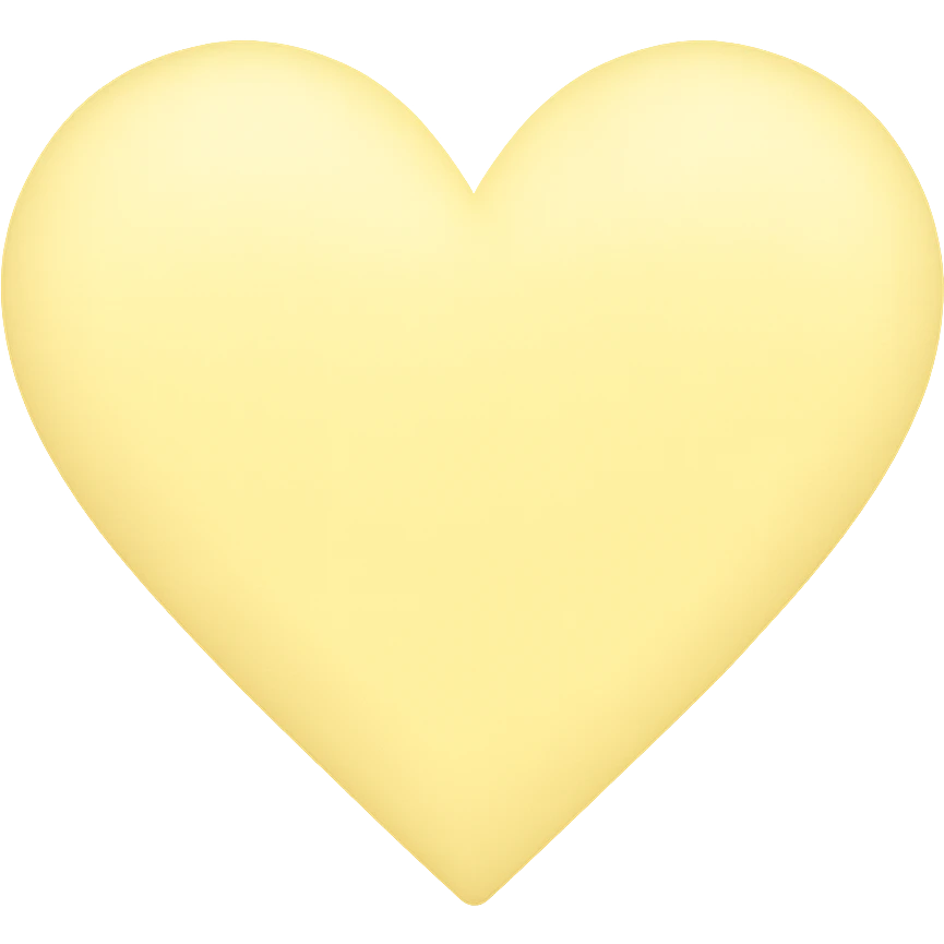 heart with a soft lemon yellow gradient, no background emoji