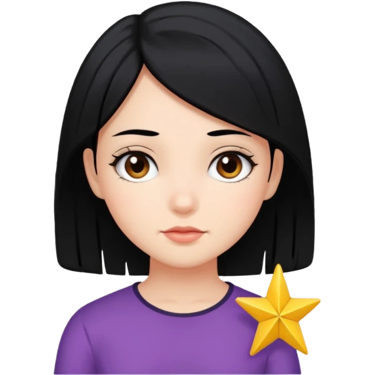 Niña de pelo negro bonita asterik  emoji