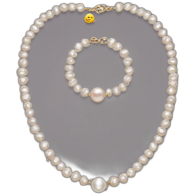 Bracelet and necklace with pearl  emoji