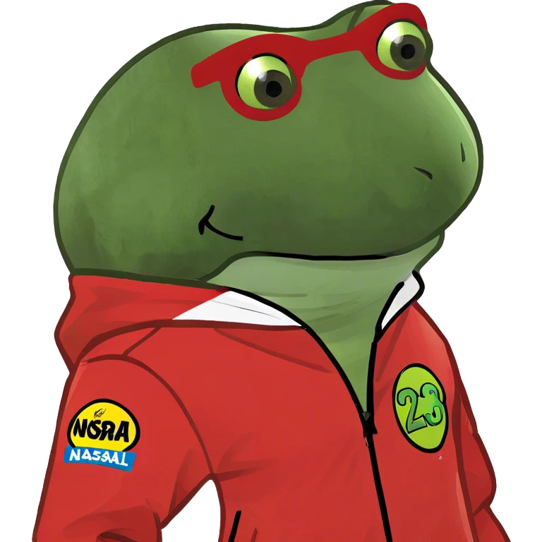 wearing a red nascar jacket with no text emoji