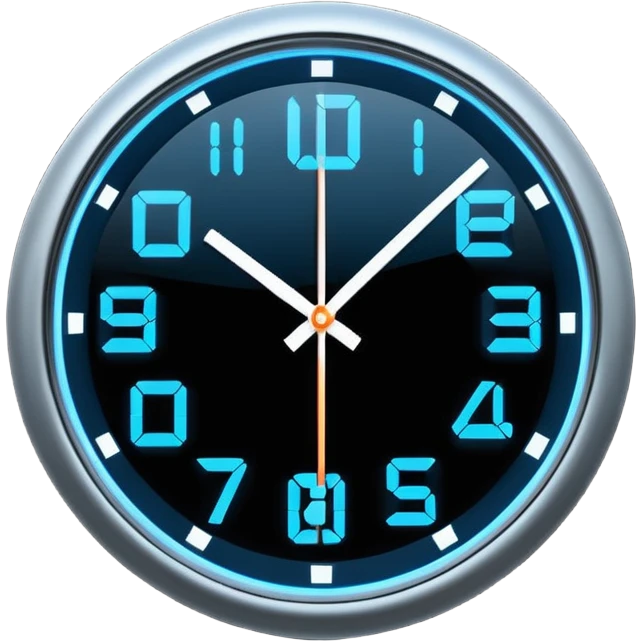 A futuristic clock emoji