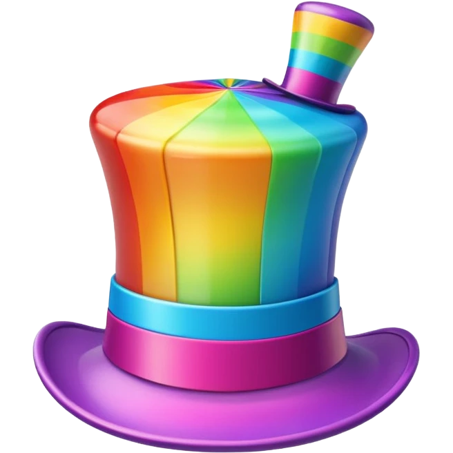 rainbow spinning top hat emoji