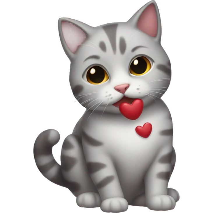 Kitty with kisses emoji