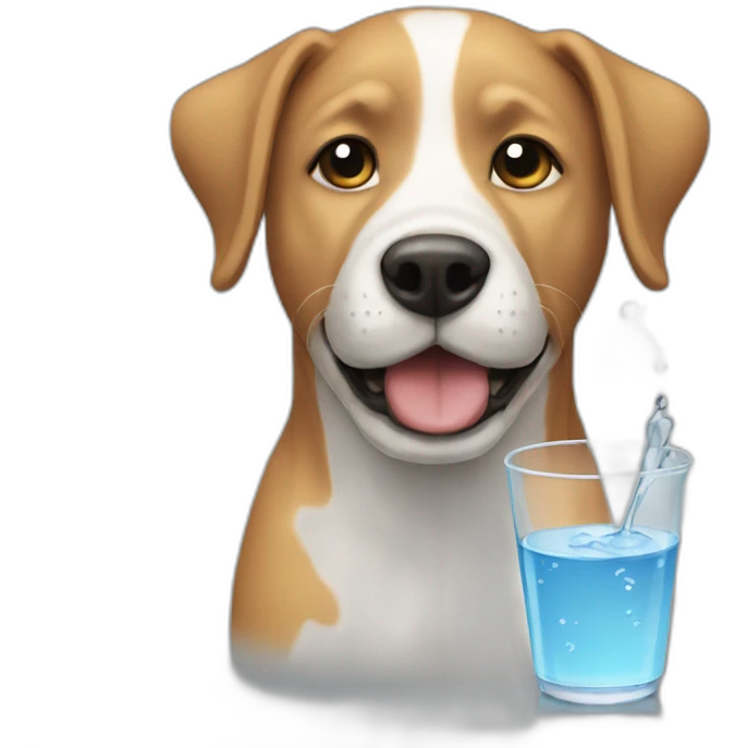 Dog-drink-water emoji