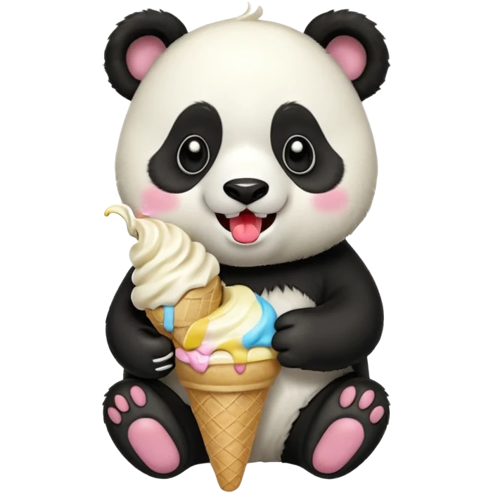 Panda eating ice cream emoji