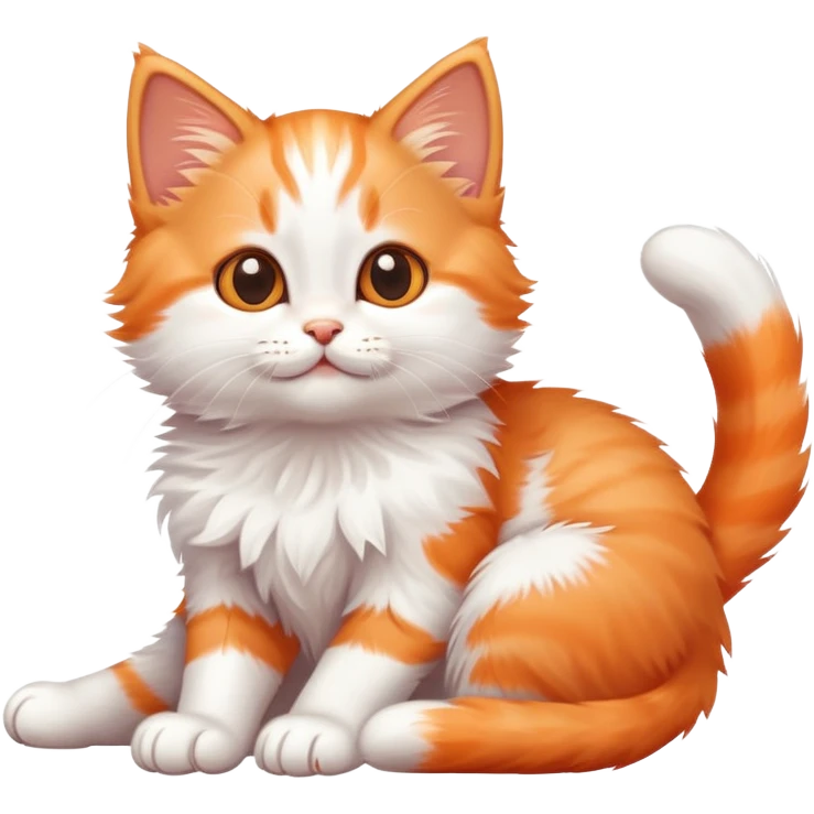 Cute kitten stretching emoji
