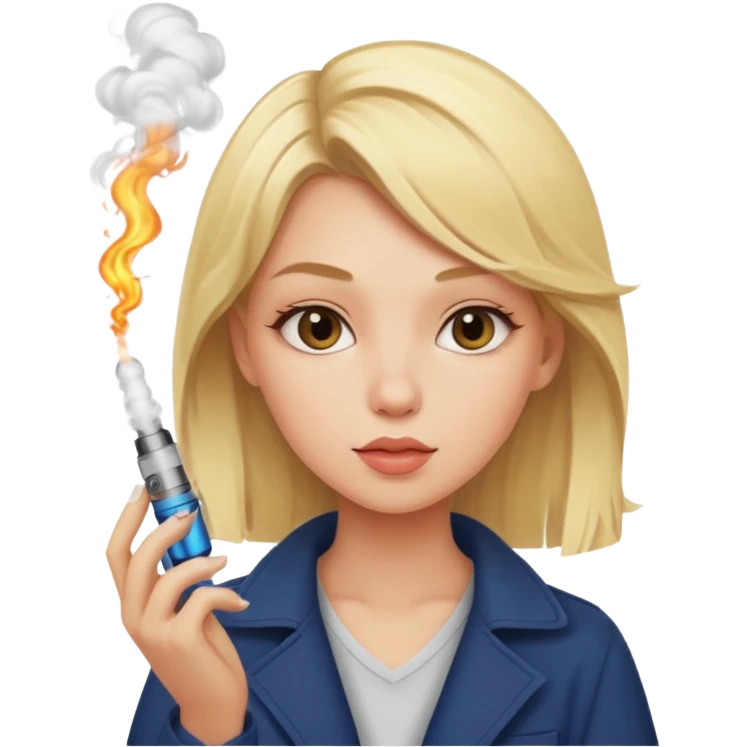 Blonde girl vaping  emoji