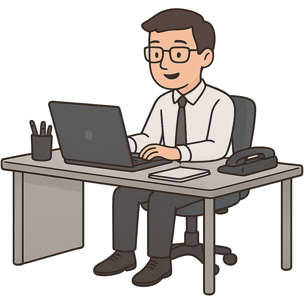 office worker at desk emoji