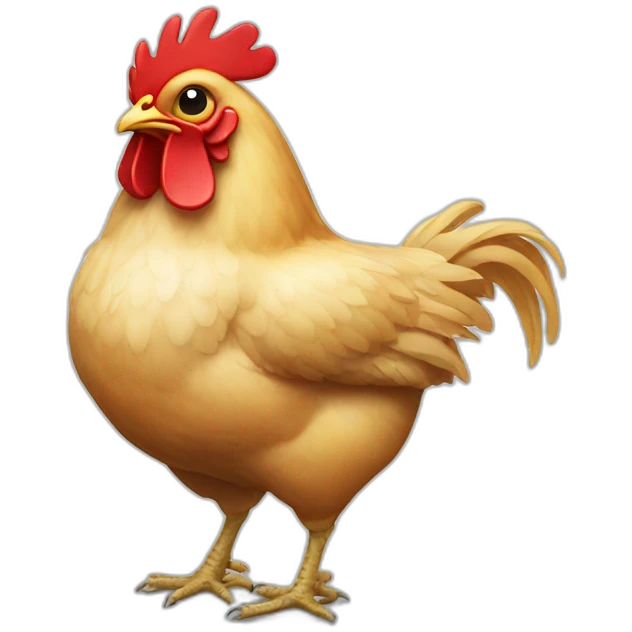 Chicken holding a red dla emoji