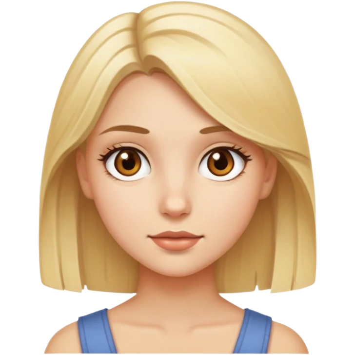 blonde girl brown eyes  emoji