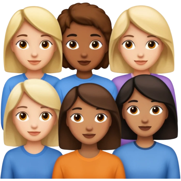 grupo de amigos, sin rubios emoji
