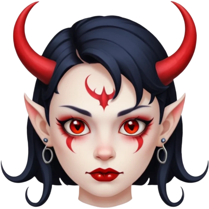 devil girl with face tattoo emoji