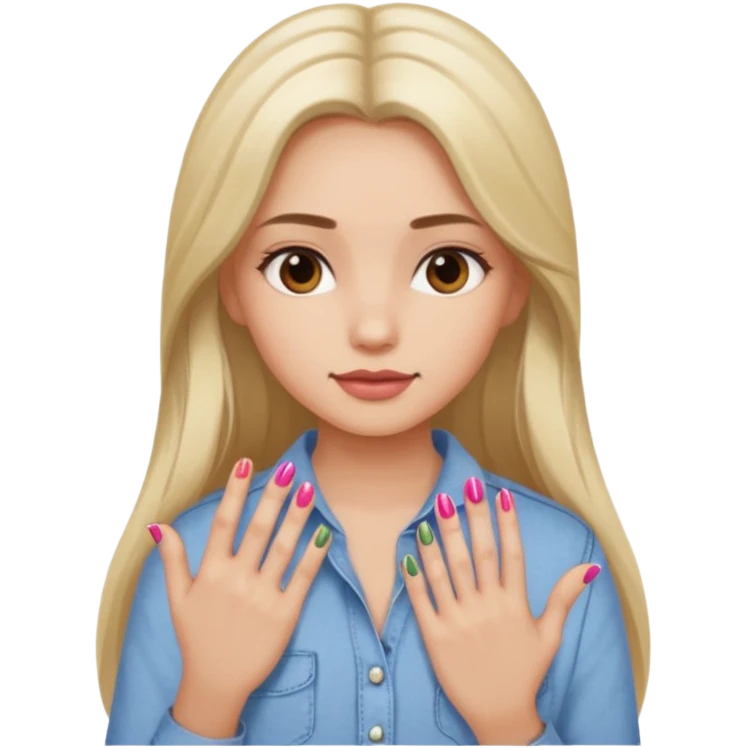 a girl with nails emoji