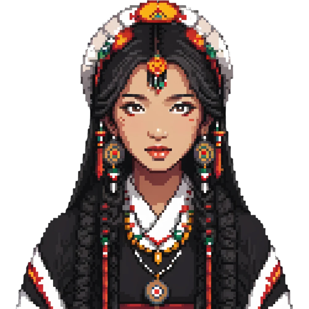Woman with mixed Korean and Indian features, wearing traditional elements from both cultures emoji