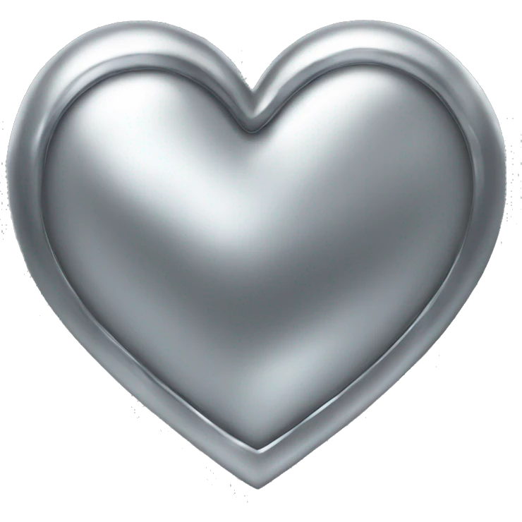 silver chrome colored heart  emoji