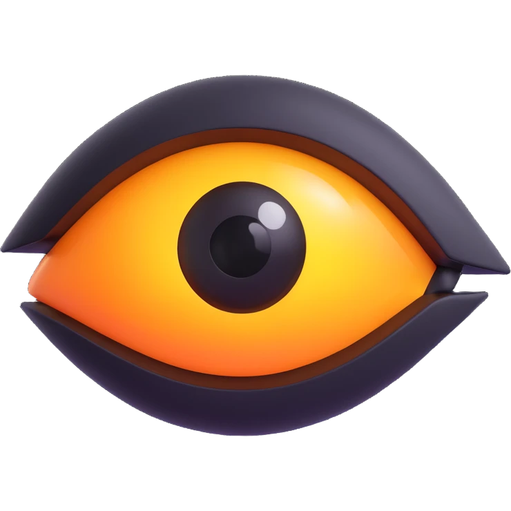 3D emoji of an eye with a futuristic, glowing look emoji