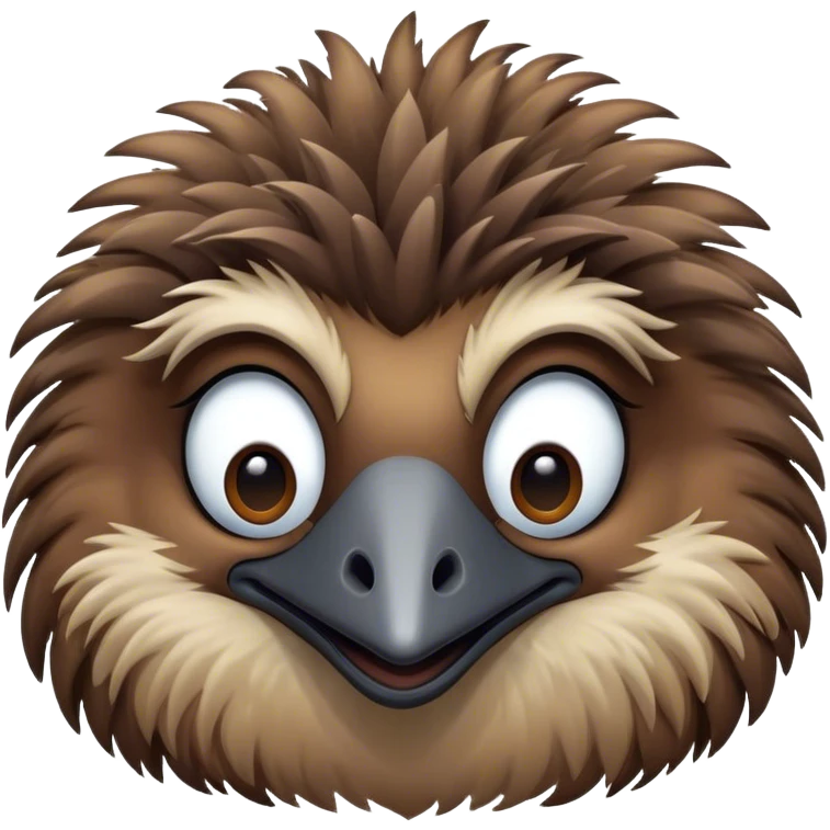 Meme-Worthy Cute Sleeping Emu Portrait Emoji, Head resting peacefully with a contented smile, showcasing a tall, graceful build and a luxuriously soft brown plumage, eyes shut in a serene, restful nap, Simplified yet hilariously adorable features, highly detailed, glowing with a soft, drowsy light, high shine, relaxed and utterly lovable, stylized with an air of playful laziness, bright and heartwarming, soft glowing outline, capturing the essence of a comically sleepy emu, so meme‐worthy it feels like it could instantly become the next viral sensation of adorable slumber! emoji
