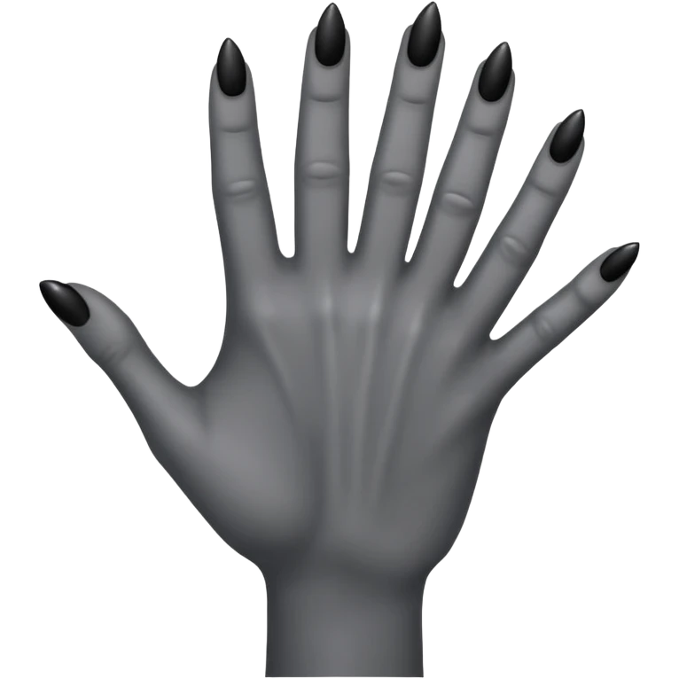 front of a grey colored arm and 5 fingered hand reaching out with black nails emoji