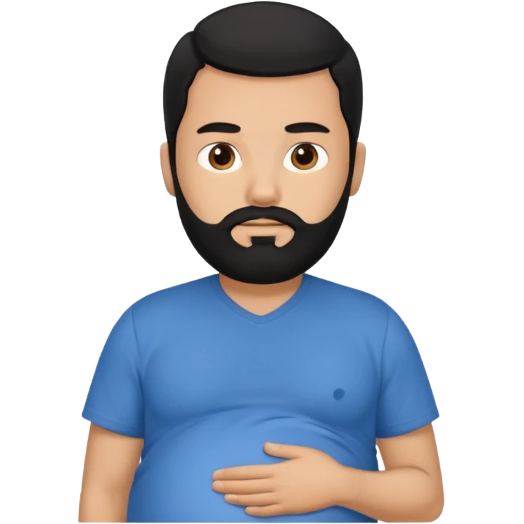 pregnant man with black beard and hair emoji