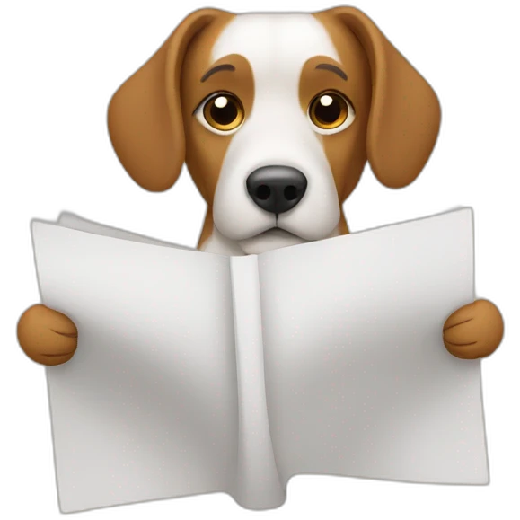 Dog-reading-a-paper emoji