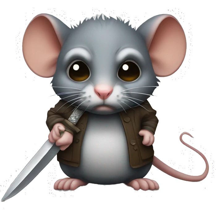 grumpy rat with a dagger emoji