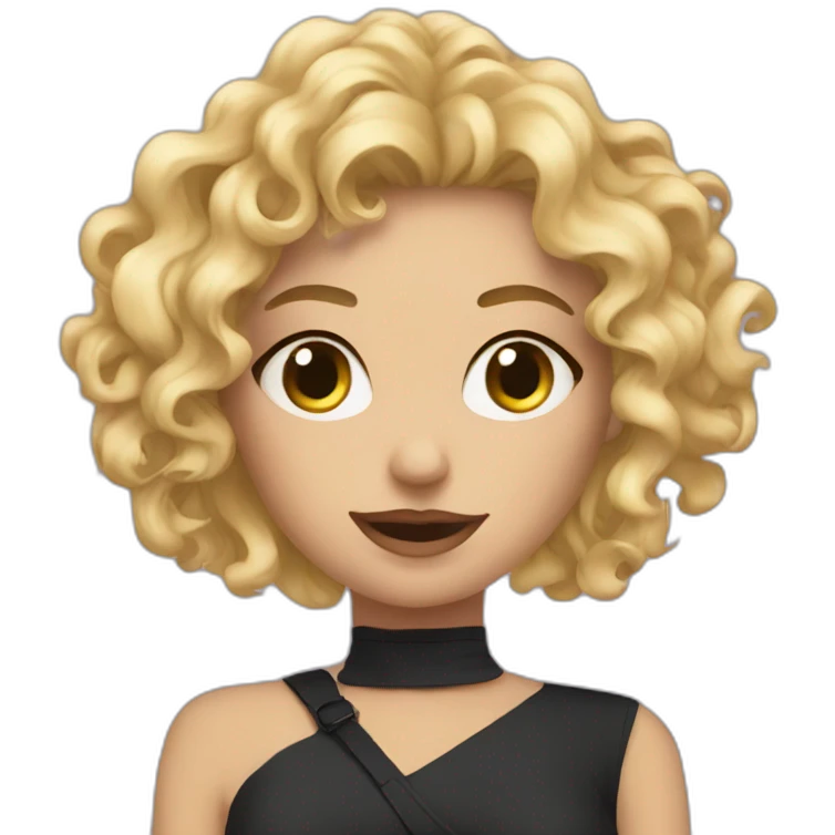 sassy curly blonde spilling tea emoji