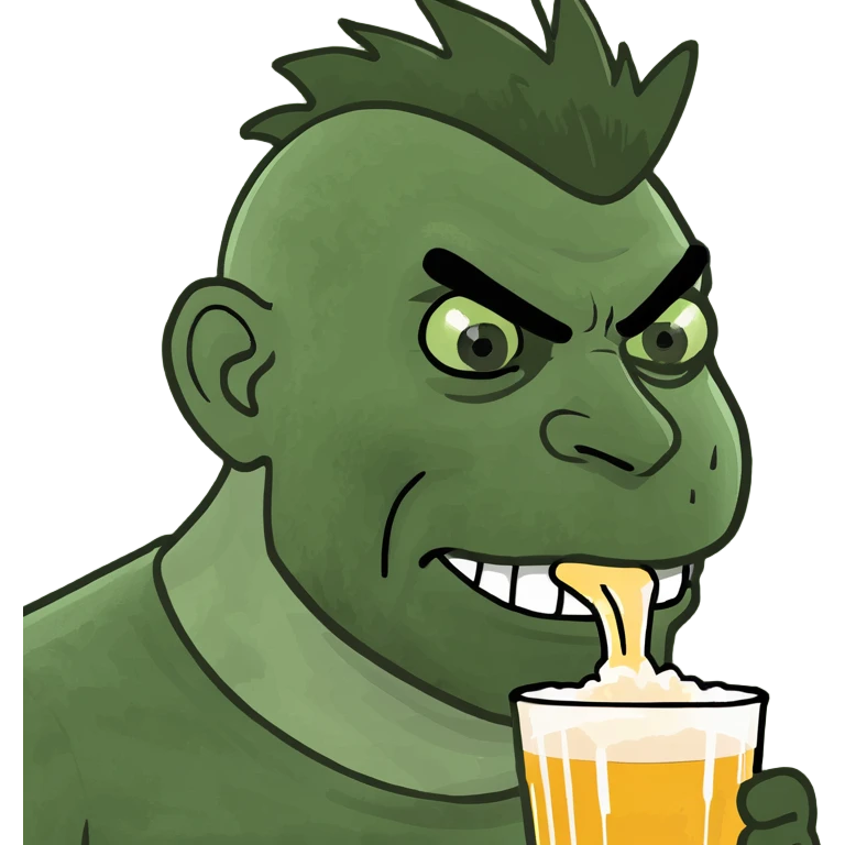 Foot drinking pint with Mohawk  emoji