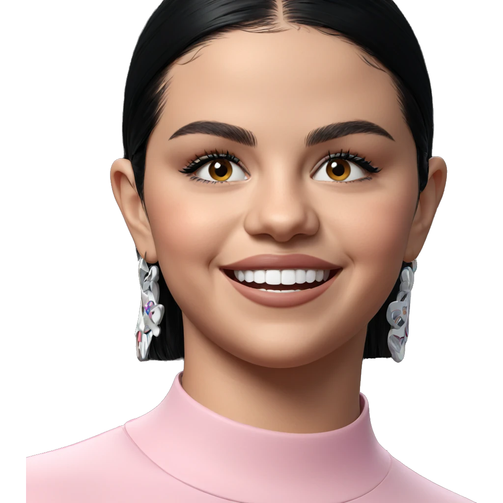 smiling girl with black hair emoji