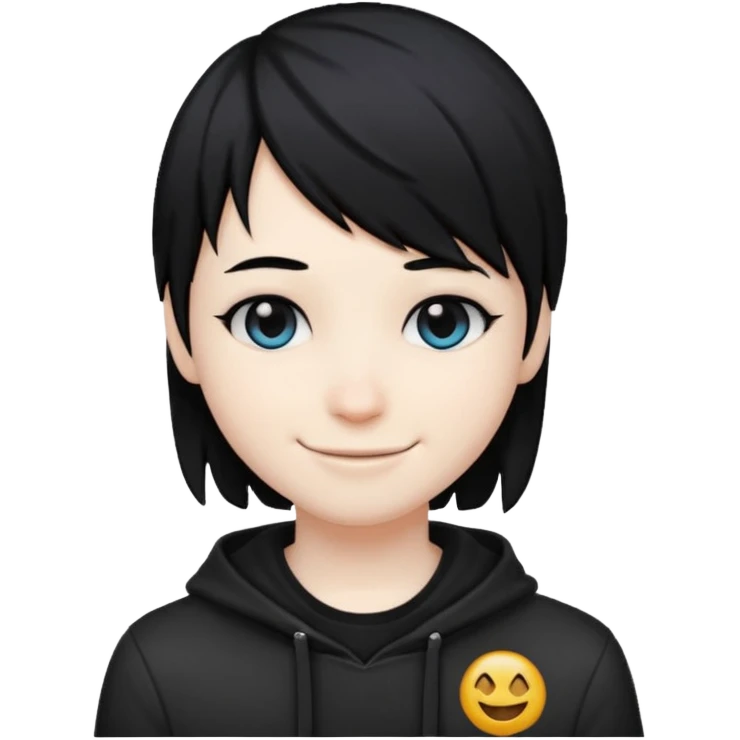 goth emo black hair peak and cool emoji emoji