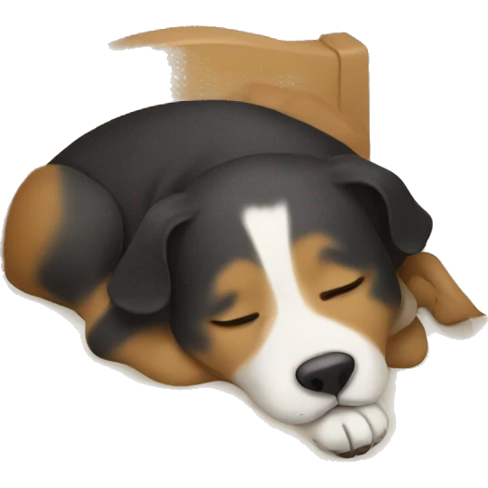 Dog sleeping in human bed emoji