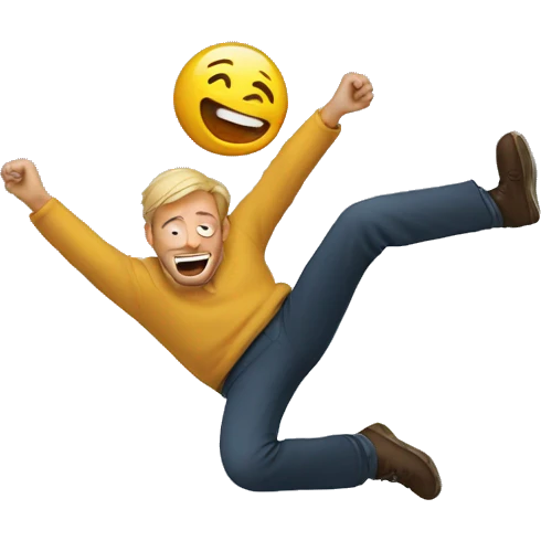 Man falling down happily  emoji