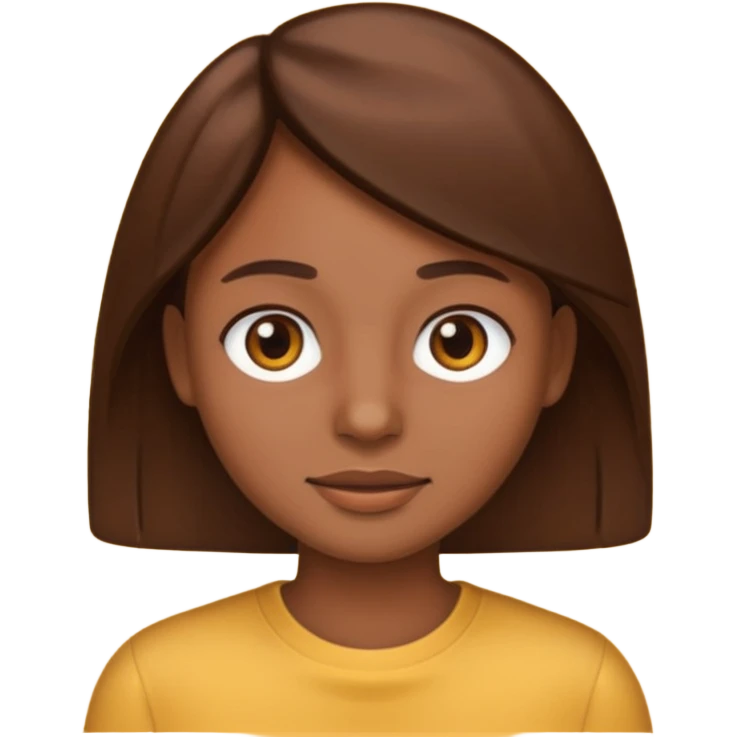 Create a emoji version of me with brown skin color, brown eyes and brown straight hair  emoji