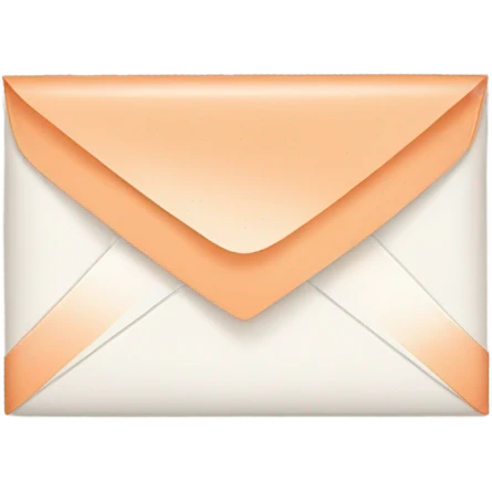 white post card envelope with a peach color ruban  emoji