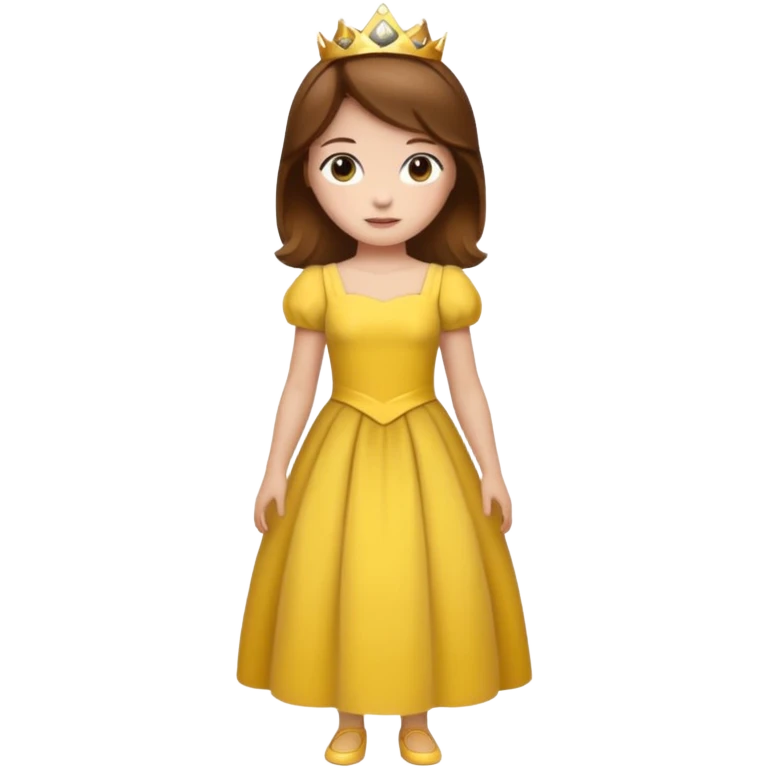 Princess daisy yelllow dress standing with brown hair emoji