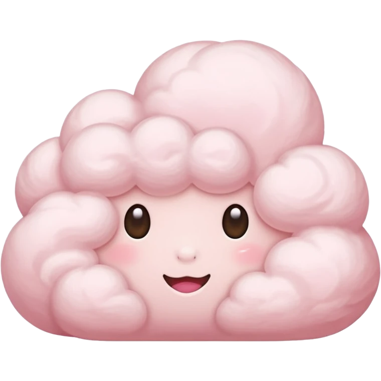 A soft pink cloud with gentle cotton-like fluff. emoji