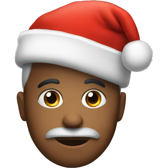 Thoughtful emoji with a Christmas hat  emoji