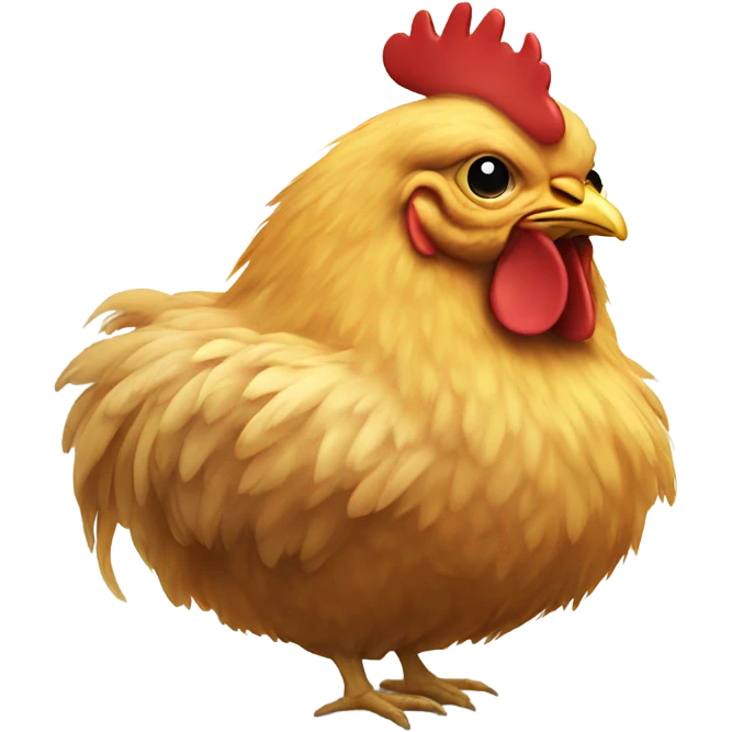 Chicken wearing a toupee emoji