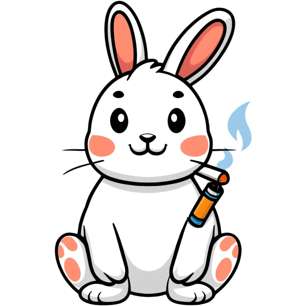Smoking bunny emoji