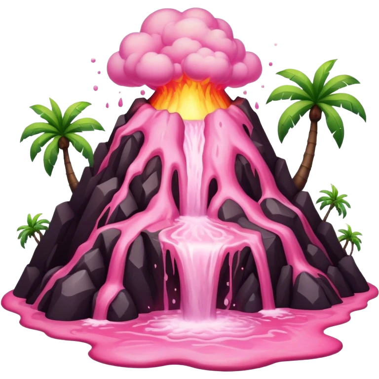 pink volcano slop tropical landscape  emoji