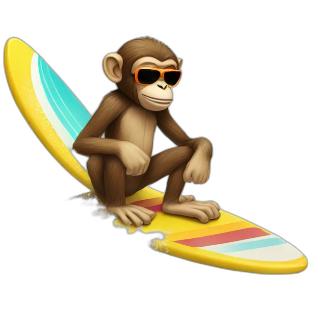 Chill Monkey sunglasses surfing Hawaii emoji