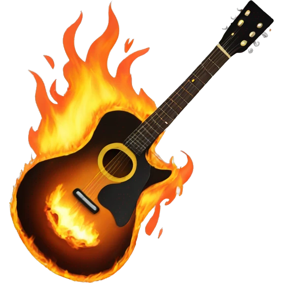 Burning guitar emoji