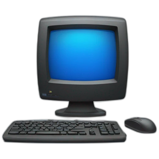 computer with blue screen emoji