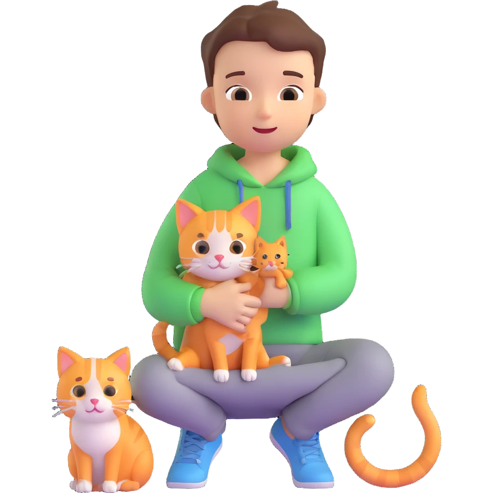 boy and cat pet emoji